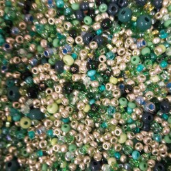 ROUND ROCAILLES Multisize Mix Green - 50gr ROUND ROCAILLES Multisize Mix Green - 50gr