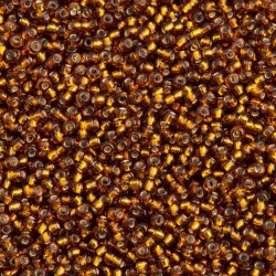 Кръгли 11/0 кафяво сребърен отвор 17110