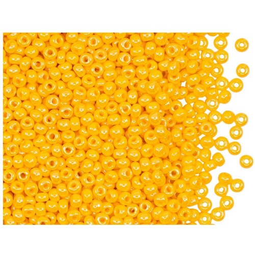 Кръгли 11/0 жълто опак лустер 88130
