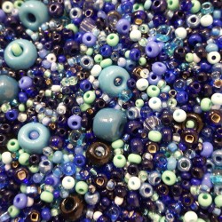 ROUND ROCAILLES Multisize Mix Blue -50gr ROUND ROCAILLES Multisize Mix Blue -50gr