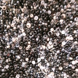 ROUND ROCAILLES Multisize Mix Black/Grey - 50gr ROUND ROCAILLES Multisize Mix Black/Grey - 50gr