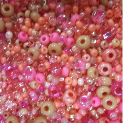 ROUND ROCAILLES Multisize Mix Pink - 50gr ROUND ROCAILLES Multisize Mix Pink - 50gr