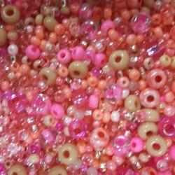 ROUND ROCAILLES Multisize Mix Pink - 50gr ROUND ROCAILLES Multisize Mix Pink - 50gr