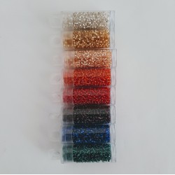 ROUND ROCAILLES 11/0 Set 8 Colours Silverline 50 gr ROUND ROCAILLES 11/0 Set 8 Colours Silverline 50 gr