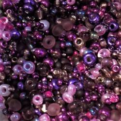ROUND ROCAILLES Multisize Mix Purple- 50gr ROUND ROCAILLES Multisize Mix Purple- 50gr