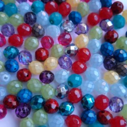 Facetted Fire Polished Round Beads 8 mm COLOUR MIX 50  pcs. Facetted Fire Polished Round Beads 8 mm COLOUR MIX 50  pcs.