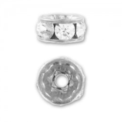 CRYSTAL RHINESTONES RONDELLE Silver Colour 4mm CRYSTAL RHINESTONES RONDELLE Silver Colour 4mm