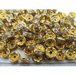 РАЗДЕЛИТЕЛИ РОНДЕЛ С КРИСТАЛИ- ЗЛАТИСТ 8мм