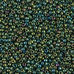 ROUND ROCAILLE 8/0  Metallic Green Iris 468 ROUND ROCAILLE 8/0  Metallic Green Iris 468
