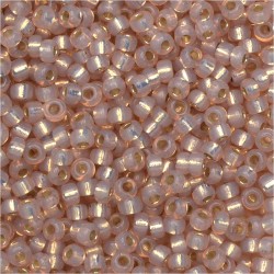 ROUND ROCAILLE 8/0 Smoky Light Rose Silver Lined Alabaster 579 ROUND ROCAILLE 8/0 Smoky Light Rose Silver Lined Alabaster 579