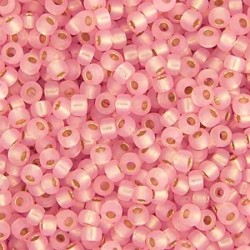 ROUND ROCAILLE 8/0 Pink Silver Lined Alabaster 643 ROUND ROCAILLE 8/0 Pink Silver Lined Alabaster 643
