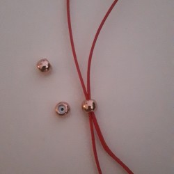 Brass Bead 6mm with Rubber Tube (Ideal for Holding 2 Cords of 1mm) Rose Gold Plated Brass Bead 6mm with Rubber Tube (Ideal for Holding 2 Cords of 1mm) Rose Gold Plated