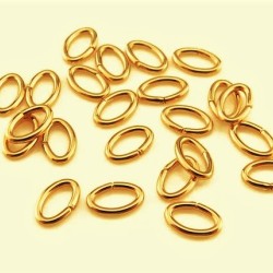 JUMP RINGS OVAL Stainless Steel 1,0 X 5 X 8 mm golden color JUMP RINGS OVAL Stainless Steel 1,0 X 5 X 8 mm golden color