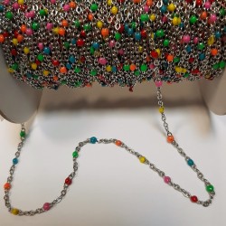 Stainless Steel chain with enamel dots- 1,9mm Stainless Steel chain with enamel dots- 1,9mm