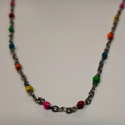 Stainless Steel chain with enamel dots- 1,9mm Stainless Steel chain with enamel dots- 1,9mm