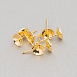 Pearl Stud Earrings 5 mm Gold Stainless Steel Pearl Stud Earrings 5 mm Gold Stainless Steel