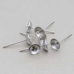 Обеци за перли- 4 mm Стомана Неръждаема Хипоалергенна Обеци за перли- 4 mm Стомана Неръждаема Хипоалергенна