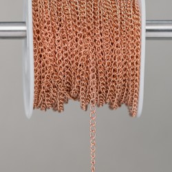 Stainless Steel Rose Gold Foiled Flat Chain - 3 mm Stainless Steel Rose Gold Foiled Flat Chain - 3 mm