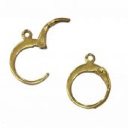 EARRING HOOK Lever Back Clips - 12 mm Stainless Steel Gold Colour EARRING HOOK Lever Back Clips - 12 mm Stainless Steel Gold Colour