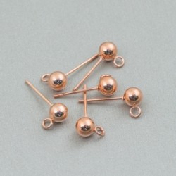 EARRING POSTS 4 mm Stainless Steel Rose Gold EARRING POSTS 4 mm Stainless Steel Rose Gold