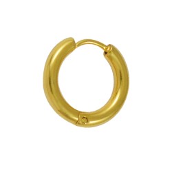 Earring Hoop Stainless Steel 14mm Gold Tone Earring Hoop Stainless Steel 14mm Gold Tone