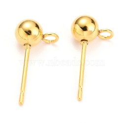 EARRING POSTS 4 mm Stainless Steel Gold Cross Pin  EARRING POSTS 4 mm Stainless Steel Gold Cross Pin
