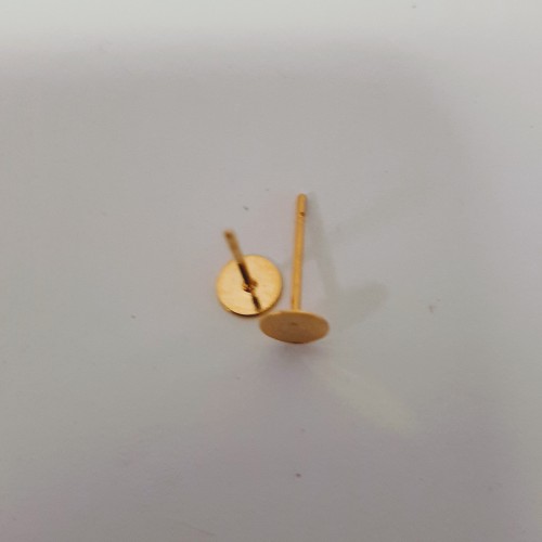 EARRING POSTS 6 mm Stainless Steel Gold Colour 10 pcs.