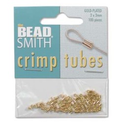 TUBE CRIMP 2MM GOLD PLATED CD/100 PCS TUBE CRIMP 2MM GOLD PLATED CD/100 PCS
