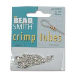 TUBE CRIMP 2MM SILVER PLATED CD/100 PCS TUBE CRIMP 2MM SILVER PLATED CD/100 PCS