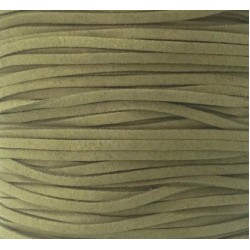 Artificial Suede Cord Olive Green Flat 3mm ( 10m spool ) Artificial Suede Cord Olive Green Flat 3mm ( 10m spool )