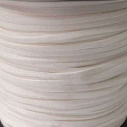 Artificial Suede Cord White Flat 3mm ( 10m spool ) Artificial Suede Cord White Flat 3mm ( 10m spool )