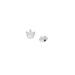 Heart  Bead Crown 8mm (Ø 1.6mm) Silver Plated Heart  Bead Crown 8mm (Ø 1.6mm) Silver Plated