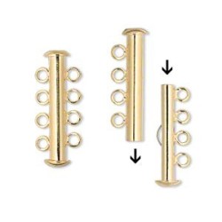 MAGNETIC CLASP 4-STRAND Gold Colour 25mm  MAGNETIC CLASP 4-STRAND Gold Colour 25mm