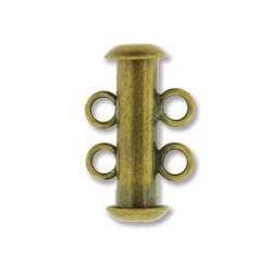 MAGNETIC CLASP 2-STRAND Brass Antique 16mm  MAGNETIC CLASP 2-STRAND Brass Antique 16mm