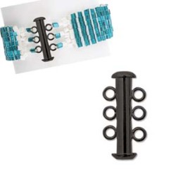 MAGNETIC CLASP 3-STRAND Gunmetal Colour 20mm  MAGNETIC CLASP 3-STRAND Gunmetal Colour 20mm