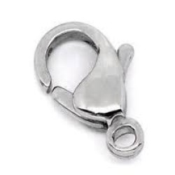 Brass Lobster Clasp Rhodium Plated 10mm Brass Lobster Clasp Rhodium Plated 10mm