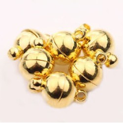 MAGNETIC CLASP ROUND Gold Colour 12mm  MAGNETIC CLASP ROUND Gold Colour 12mm