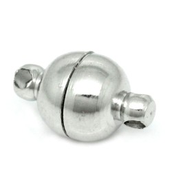 MAGNETIC CLASP ROUND Rhodium Plated 6mm  MAGNETIC CLASP ROUND Rhodium Plated 6mm