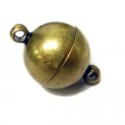 MAGNETIC MINI CLASP ROUND Brass Antique 4mm  MAGNETIC MINI CLASP ROUND Brass Antique 4mm