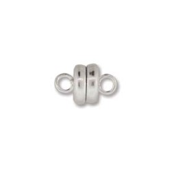 MAGNETIC CLASP ROUND Silver Plated 6mm  MAGNETIC CLASP ROUND Silver Plated 6mm