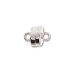 MAGNETIC CLASP ROUND Silver Plated 7mm  MAGNETIC CLASP ROUND Silver Plated 7mm