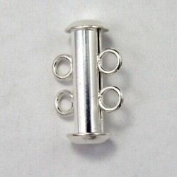 MAGNETIC CLASP 2-STRAND Silver Plated 16mm  MAGNETIC CLASP 2-STRAND Silver Plated 16mm