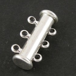 MAGNETIC CLASP 3-STRAND Silver Plated 20mm  MAGNETIC CLASP 3-STRAND Silver Plated 20mm