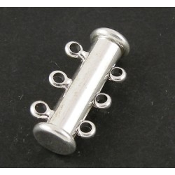 MAGNETIC CLASP 3-STRAND Silver Plated 20mm  MAGNETIC CLASP 3-STRAND Silver Plated 20mm