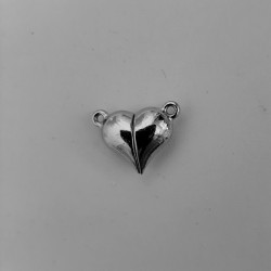 MAGNETIC CLASP Hearth Rhodium Colour 10Х15mm MAGNETIC CLASP Hearth Rhodium Colour 10Х15mm