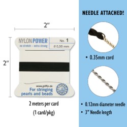 GRIFFIN NYLON BD CORD BLACK SIZE 1- 2M- 0.35MM Black GRIFFIN NYLON BD CORD BLACK SIZE 1- 2M- 0.35MM Black