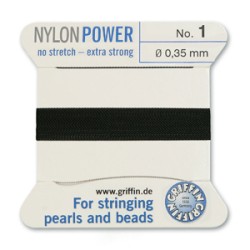 GRIFFIN NYLON BD CORD BLACK SIZE 1- 2M- 0.35MM Black GRIFFIN NYLON BD CORD BLACK SIZE 1- 2M- 0.35MM Black