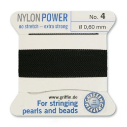 GRIFFIN NYLON BD CORD BLACK SIZE 4- 2M- 0.6MM GRIFFIN NYLON BD CORD BLACK SIZE 4- 2M- 0.6MM