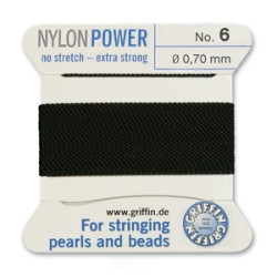 GRIFFIN NYLON BD CORD BLACK SIZE 6- 2M- 0.7 MM GRIFFIN NYLON BD CORD BLACK SIZE 6- 2M- 0.7 MM