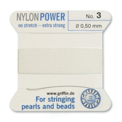 GRIFFIN NYLON BD CORD WHITE SIZE 3- 2M- 0.5MM GRIFFIN NYLON BD CORD WHITE SIZE 3- 2M- 0.5MM